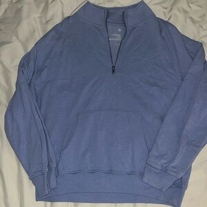 Juniors SO quarter zip sweater size L, periwinkle color, front pocket